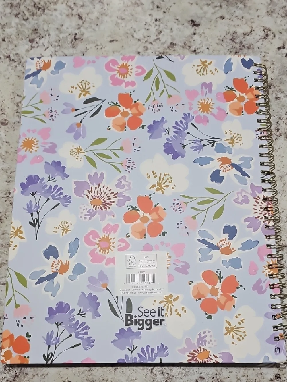 See It Bigger Blue Floral Planner